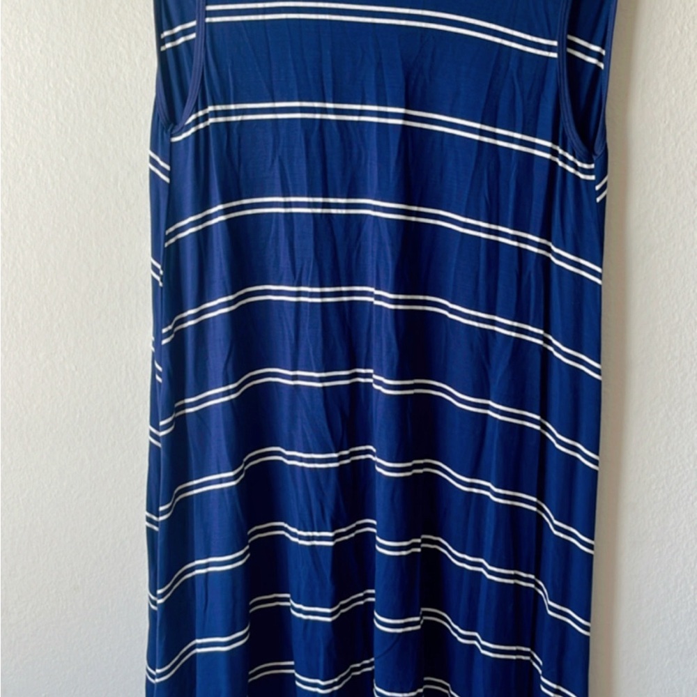 OLIVACEOUS blue n white maxi tank dress Org prc $49 exc condition size medium